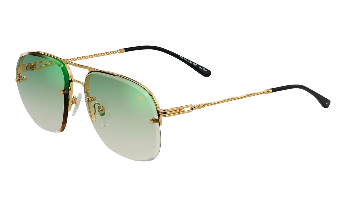 Snatch Bevel Rimless Drill Mount 18KT "Yellow Gold / Pastel Green Gradient Flash Gold" DMSN2 0003 48C3
