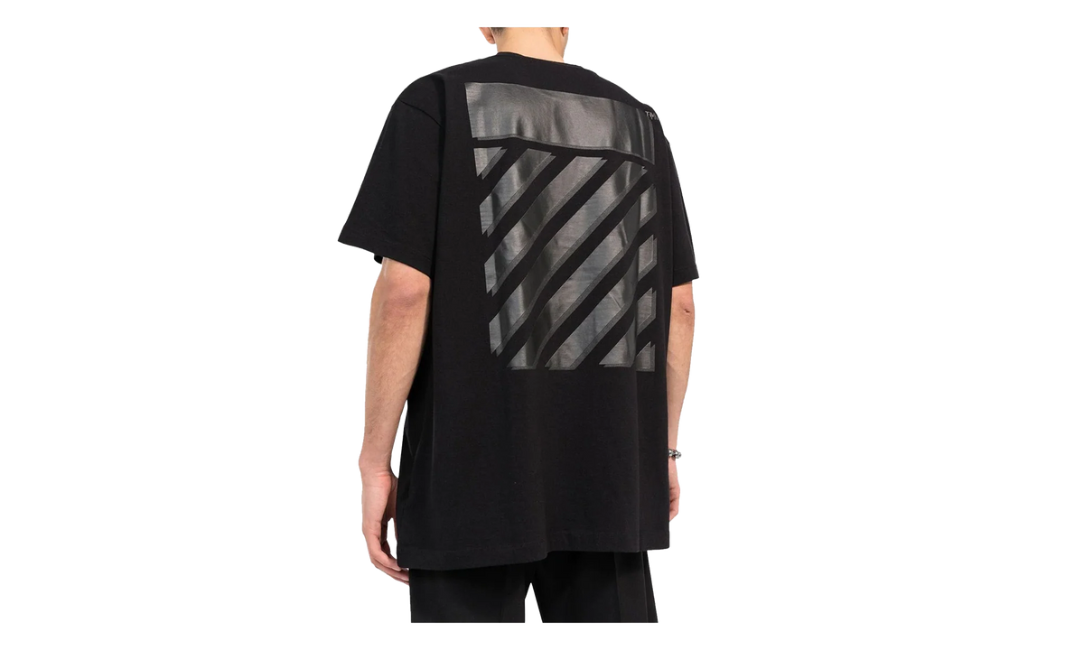 Diag Tab Over Short-Sleeve Tee "Black / Black" OMAA038C99JER0041010