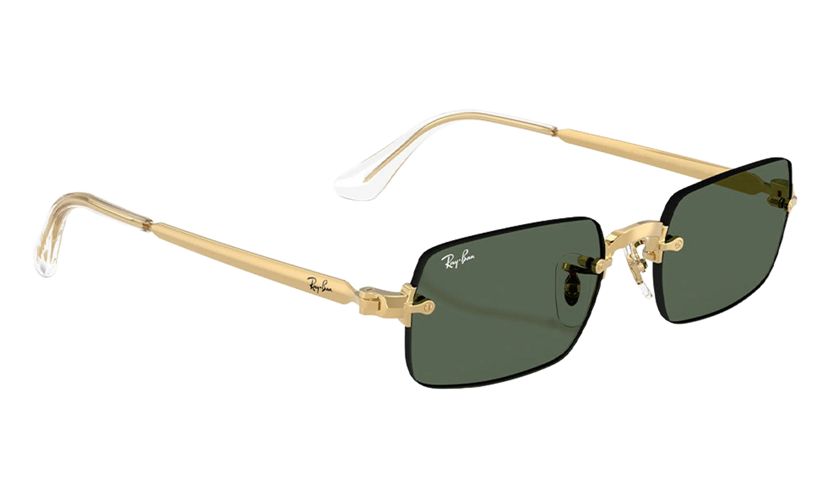 Ray-Ban Rimless "A$AP Rocky - Polished Arista Gold with Dark Green Lens" RB3928 001 71