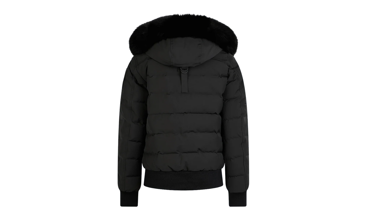 Ladriere Shearling Trim Bomber Jacket "Black / Black" M39LB015 BLK W BLK