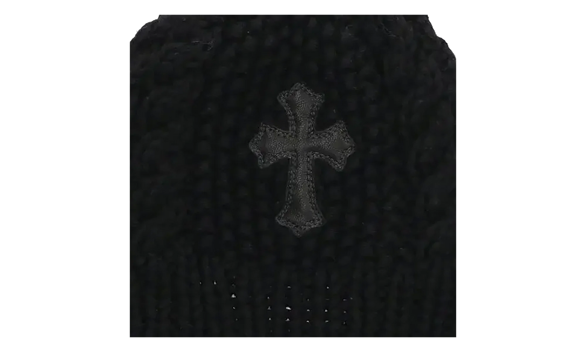 Leather Cross Patch Beanie "Black" CHRM0768