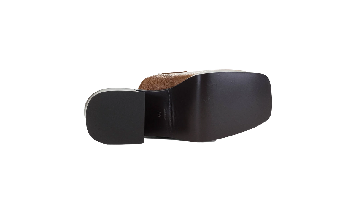 MARNI LEATHER HEELED MULE BROWN "BROWN" SBMS008105P373100M36