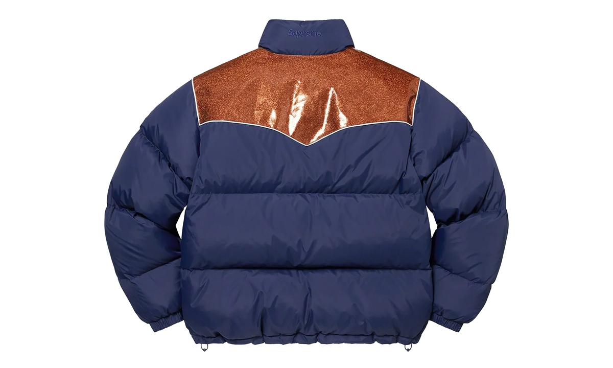 Glitter Yoke Down Puffer Jacket "FW22 - Navy" SU26914
