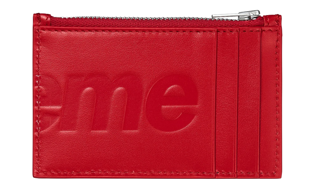 Leather Zip Card Holder "SS25 - Red" SU27207