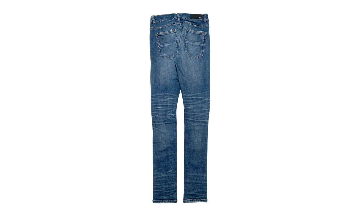 MX1 White Leather Patchwork Jeans "Classic Indigo (2017)" AMLPWJCI2017