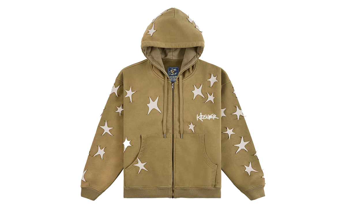 Patchwork Washed Hoodie "Green" KS004