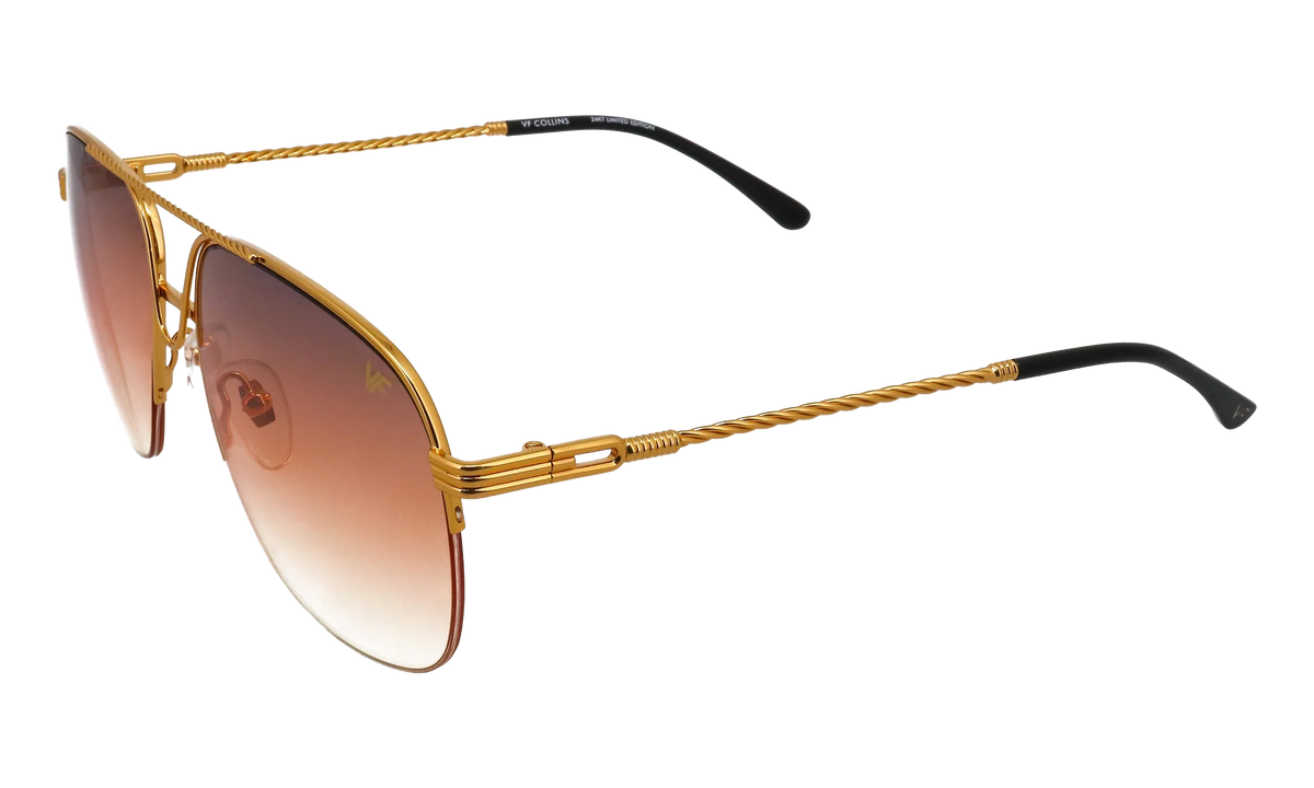 Collins Half Rim 24KT "Yellow Gold / Brown Triple Gradient" MPCL2 0002 54T5