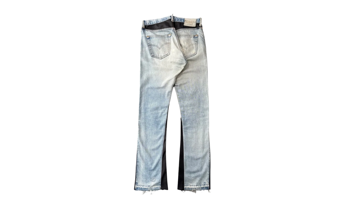 Bronco Leather Flare G Patch Jeans "Indigo Black" GD107