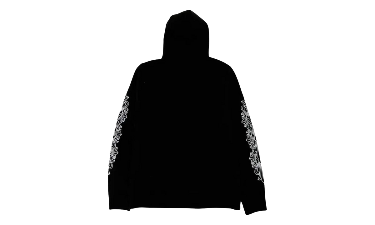 Cashmere Embroidered Floral Sleeve Pullover Hoodie "Black" CHRM1012
