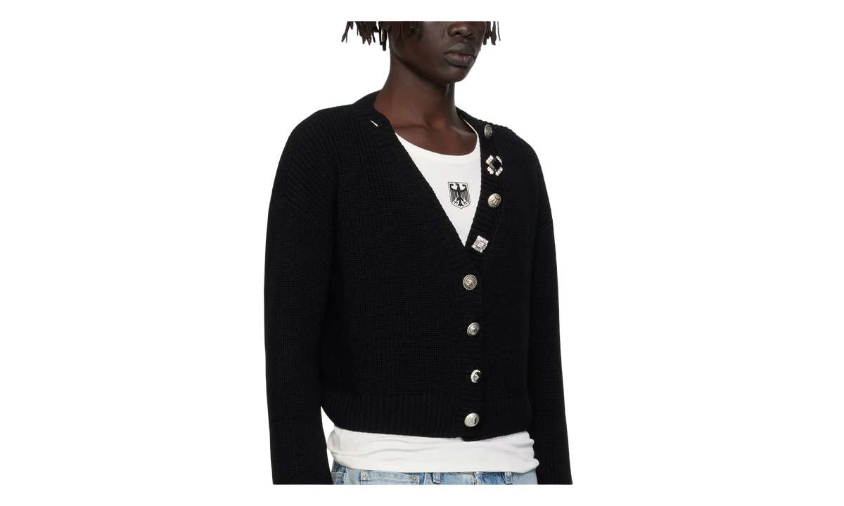 Fancy Button Mini Cardigan WMNS "Black" WH76KN220B BLAC