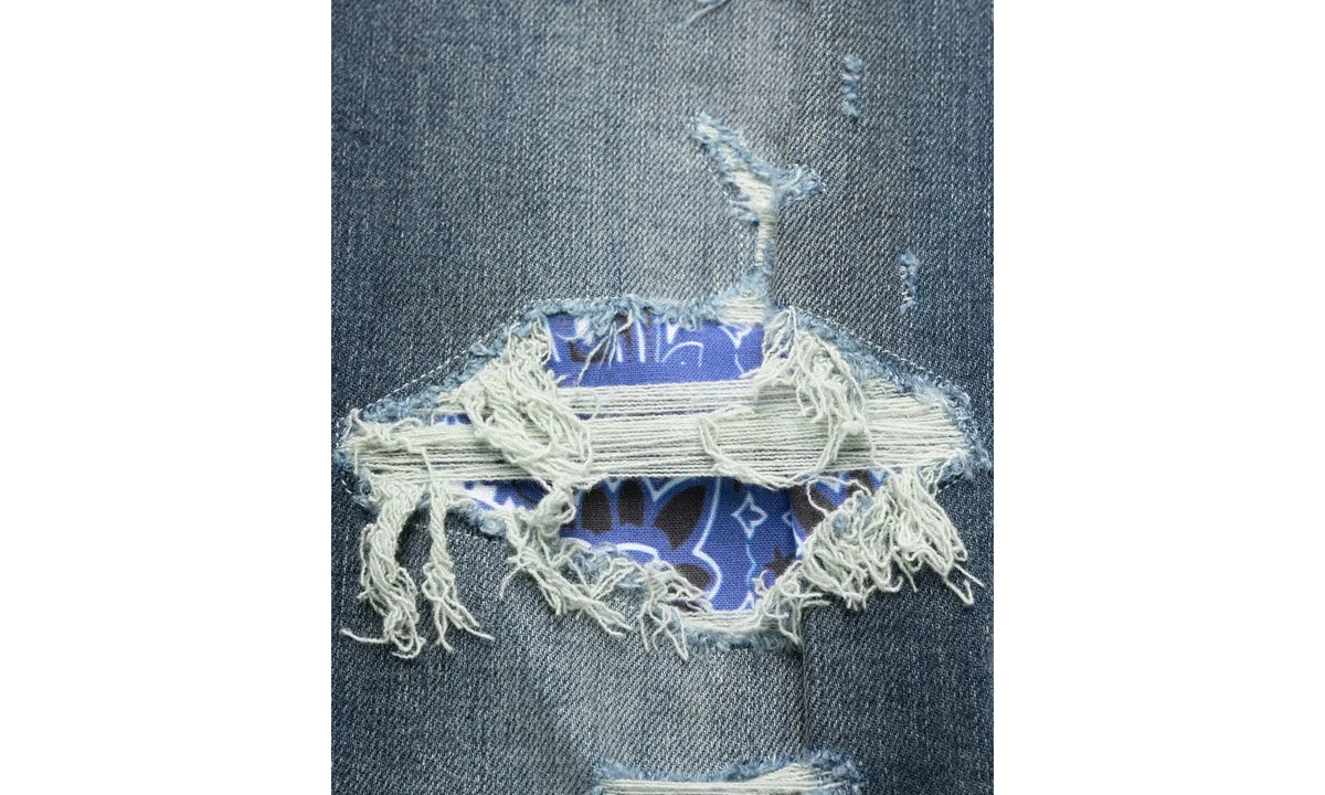 Old English Logo Bandana Patch Jeans "Deep Classic Indigo Multi" PS22MDS148 403