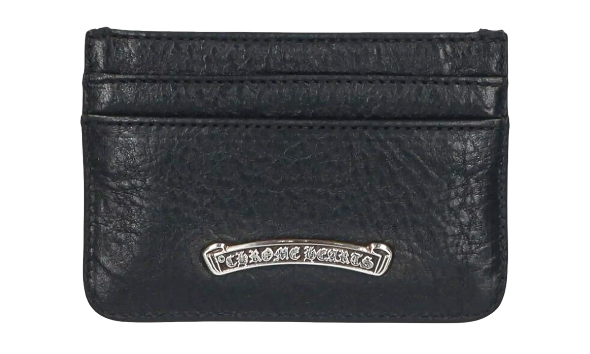 Scroll Logo Leather Card Holder "Black/Silver" CHRM0811