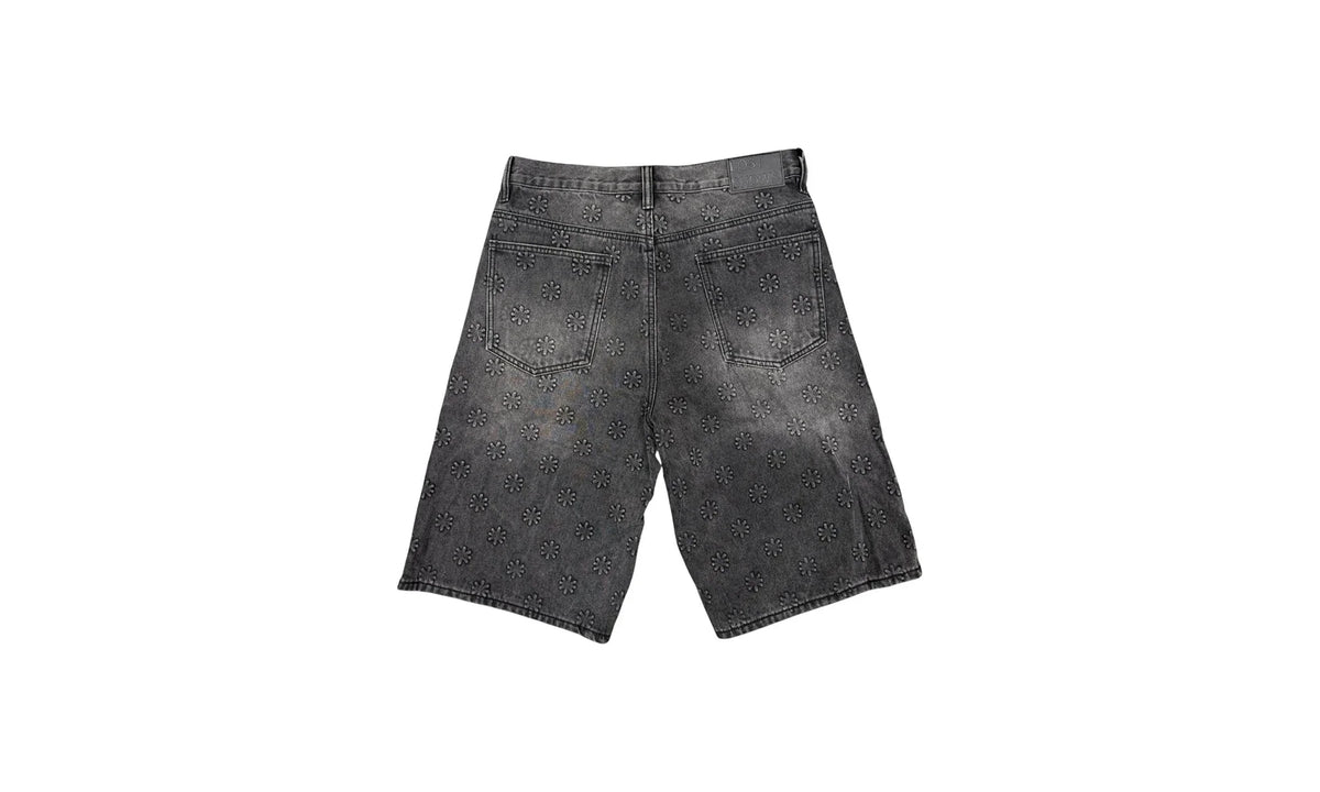 Embossed Jean Shorts "Black" 10049739