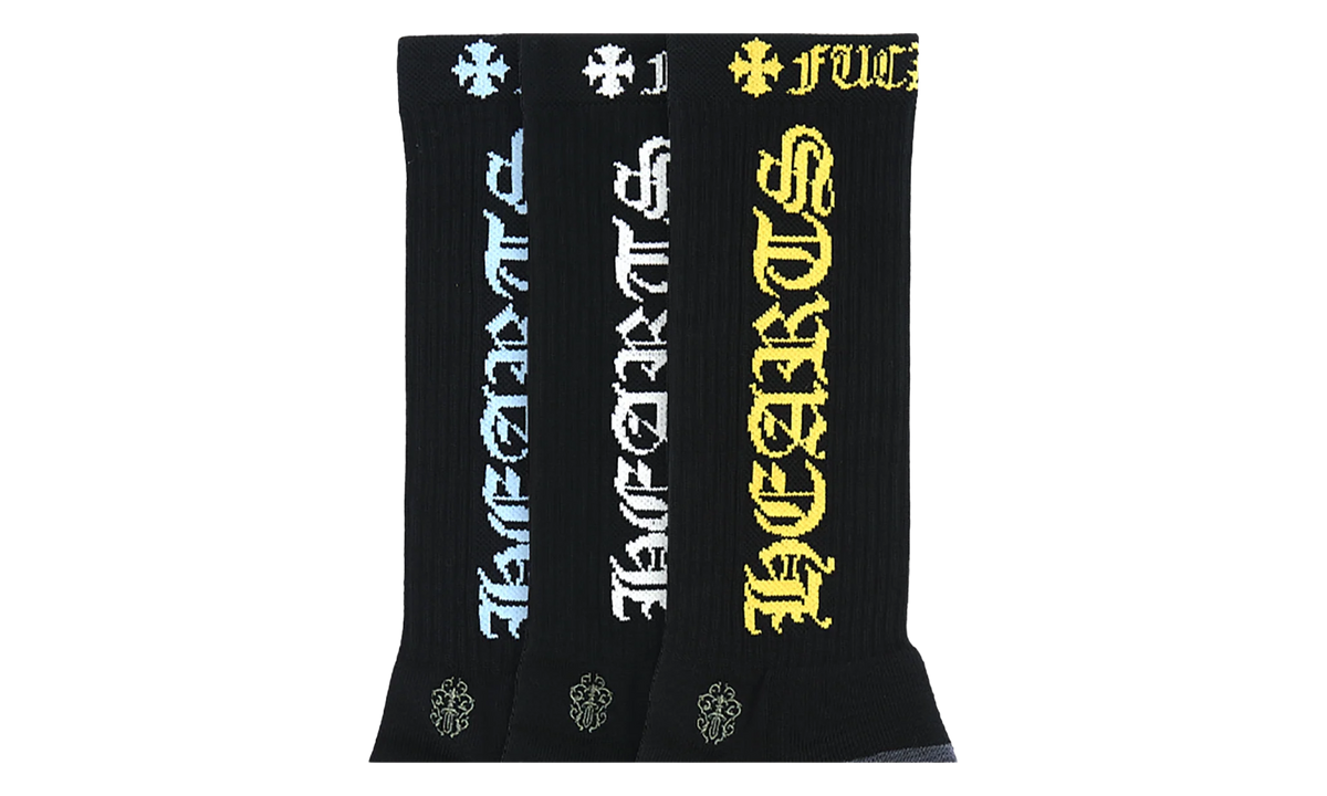 Fuck You Logo Socks (3 Pack) "Black / Multi" CHRM0905