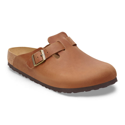 Birkenstock Cognac Oiled Leather Boston Men's Clog Shoes R1028179