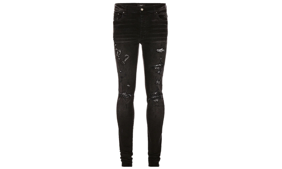 Old English Logo Bandana Patch Jeans "Aged Black White" PS22MDS148 023