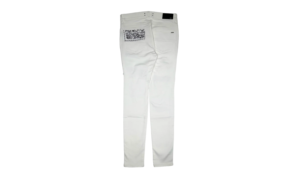 Vintage Bandana Art Patch Jeans "White" PS22MDS023 140