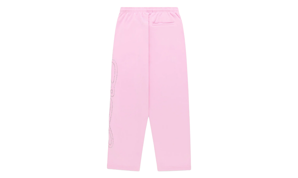 Rhinestone Script Wide Leg Sweatpants "Light Pink" SP5der350