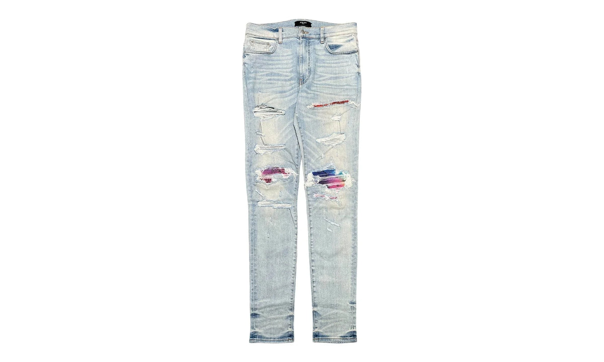MX1 Bandana Patch Jeans "Light Indigo Rainbow" AMRBLI USED 1 NEW