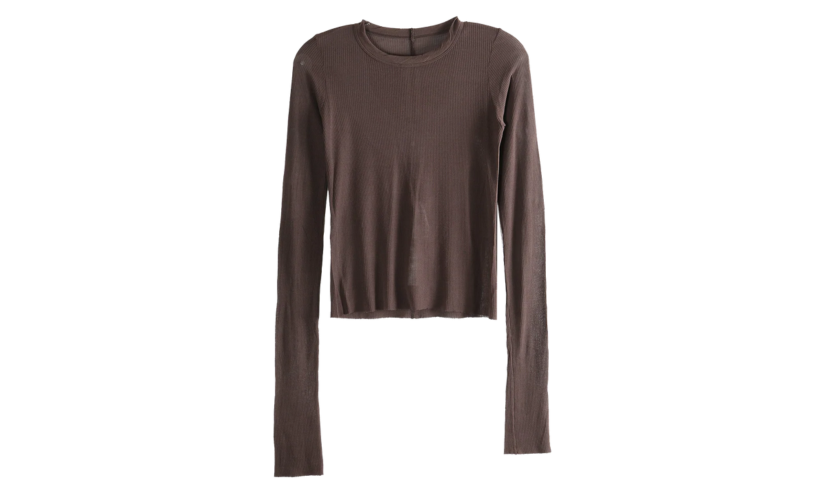 Cropped Rib Long Sleeve T-Shirt WMNS "Macassar" RP01F6209 RC 53