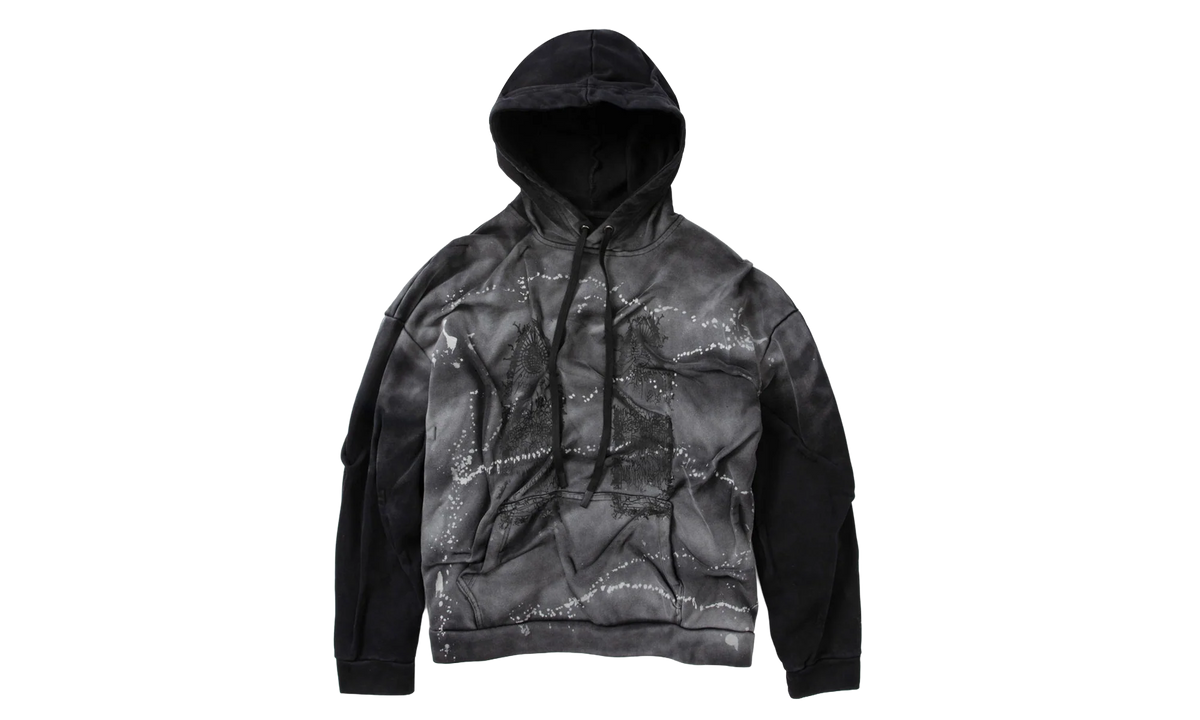 Gathered Thorn Window Hoodie "Black / Grey" CU6OFEQL