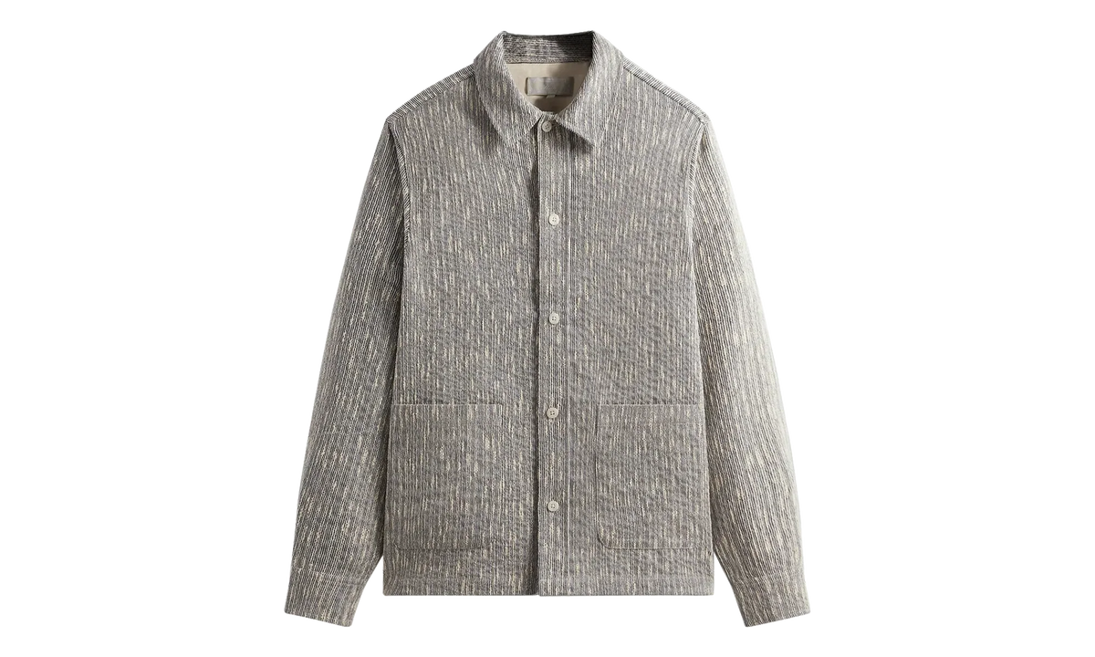 Slub Boucie Boxy Collared Overshirt "Ink Navy" KHM031816 432