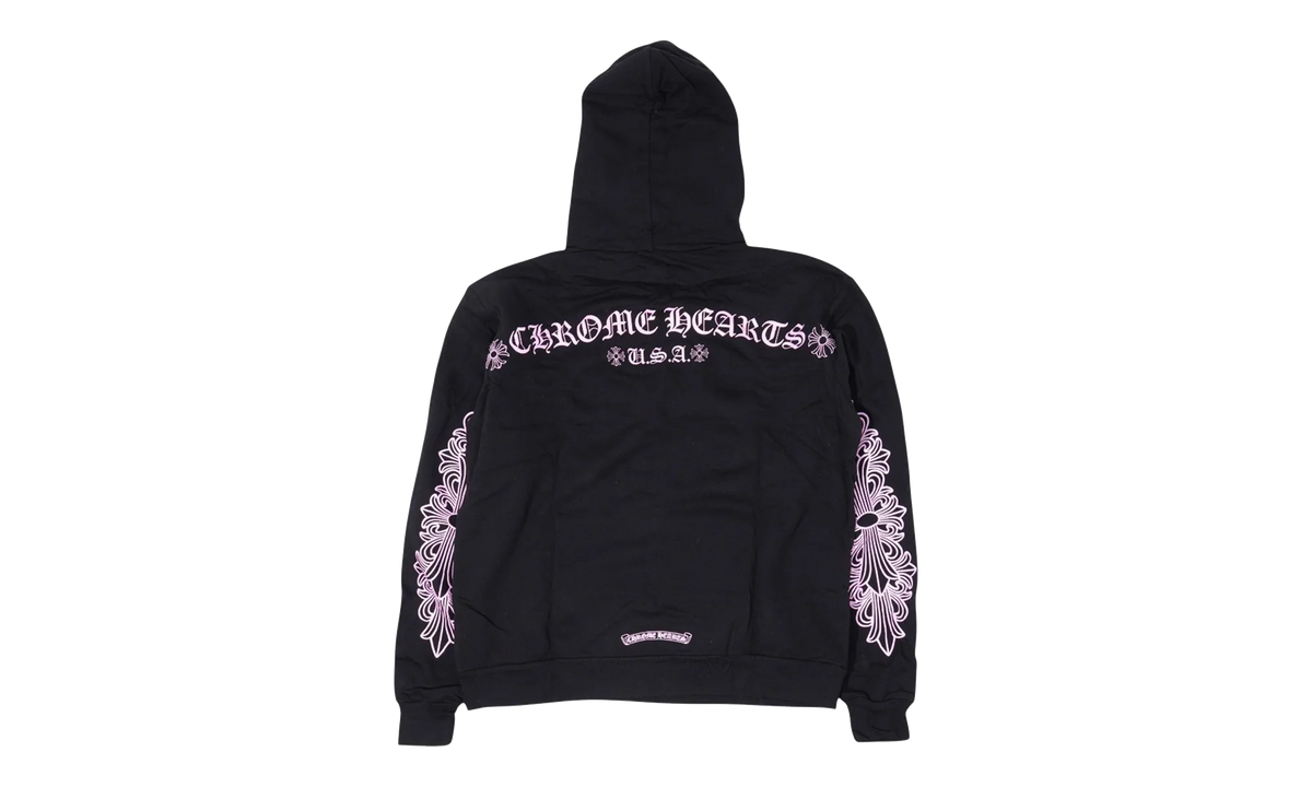 Glitter Shoulder Floral Logo Hoodie "Black / Purple - Friends & Family" CHRM1106