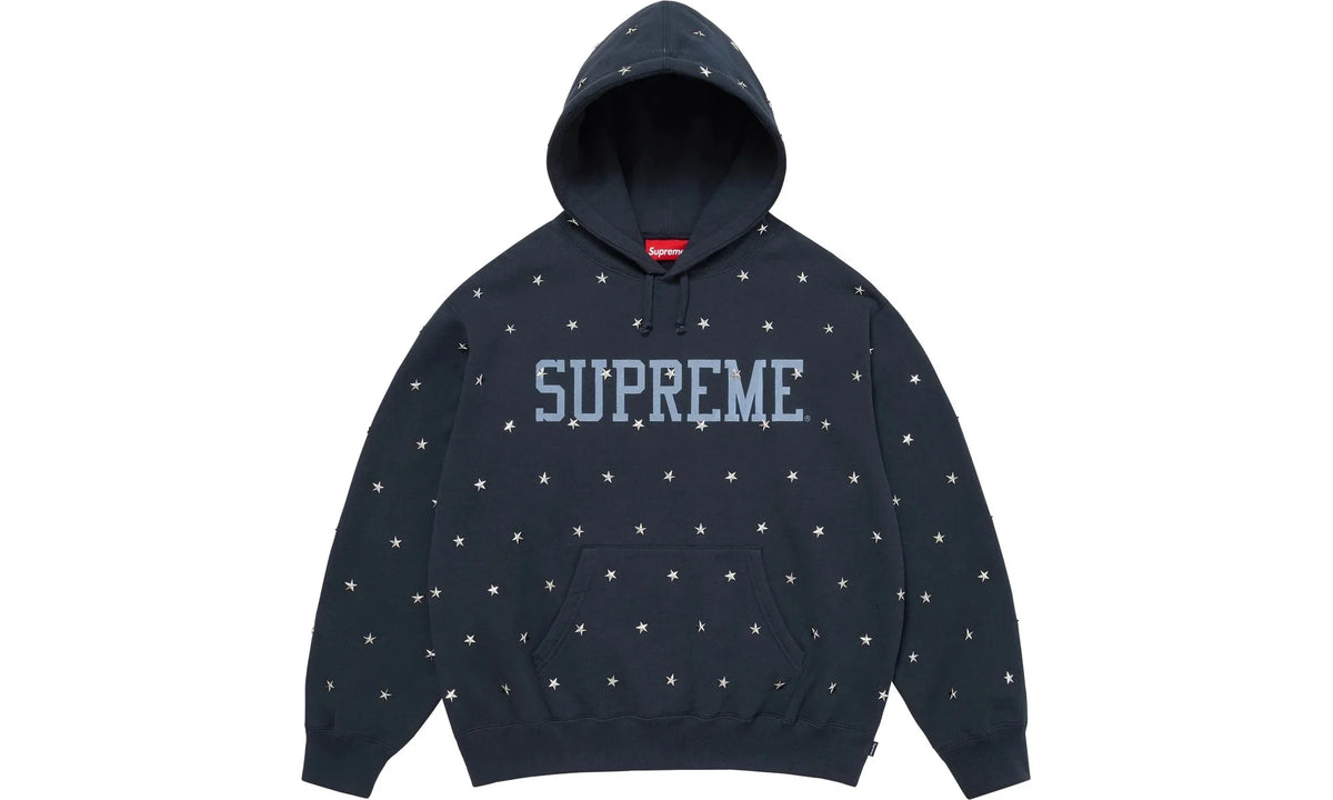 Stars Studded Hooded Sweatshirt "FW25 - Navy" SU26907
