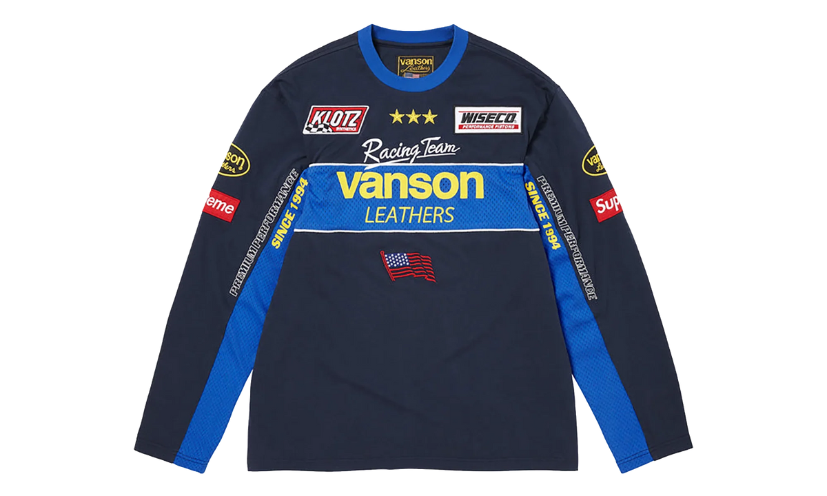 Vanson Leathers® L/S Top "SS26 - Navy" SU27020