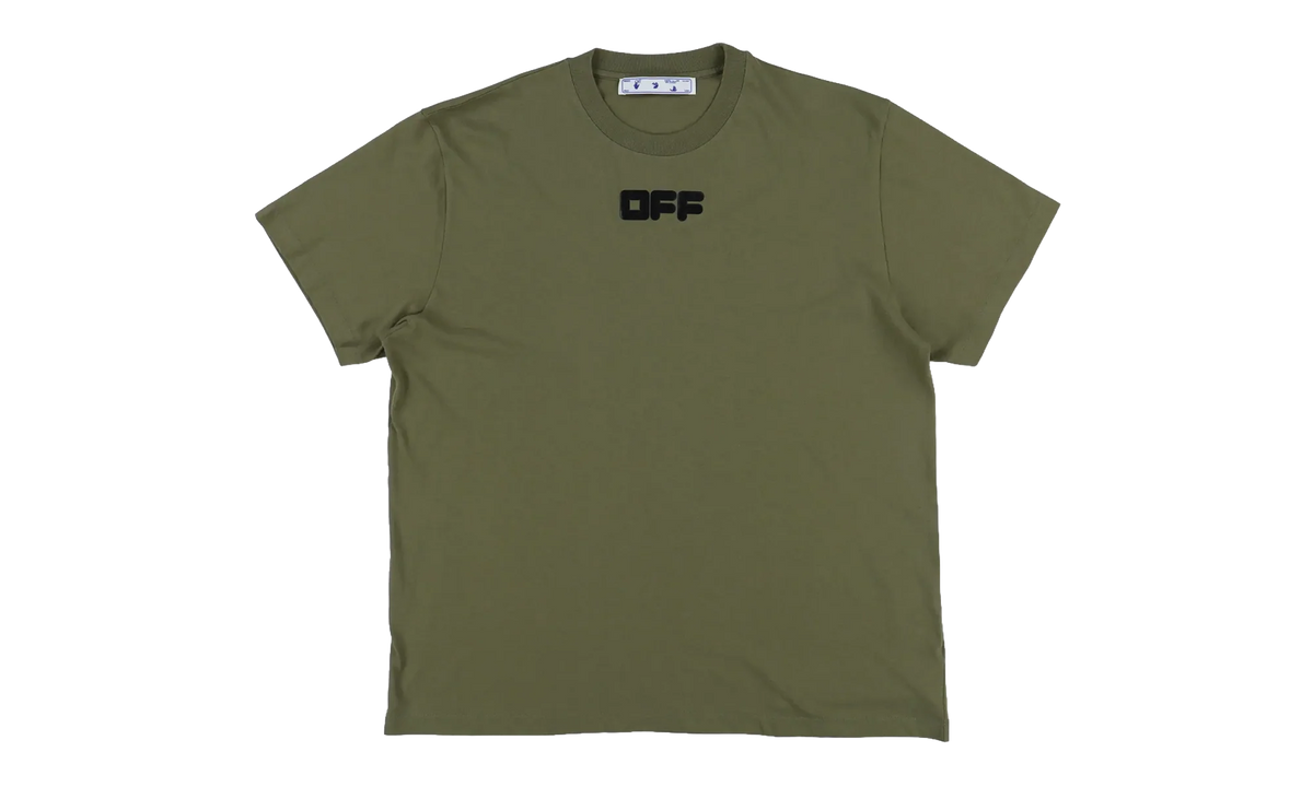 Logo Printing Round Neck Loose Short Sleeve "Olive / Black" OMAA038F21JER0015510