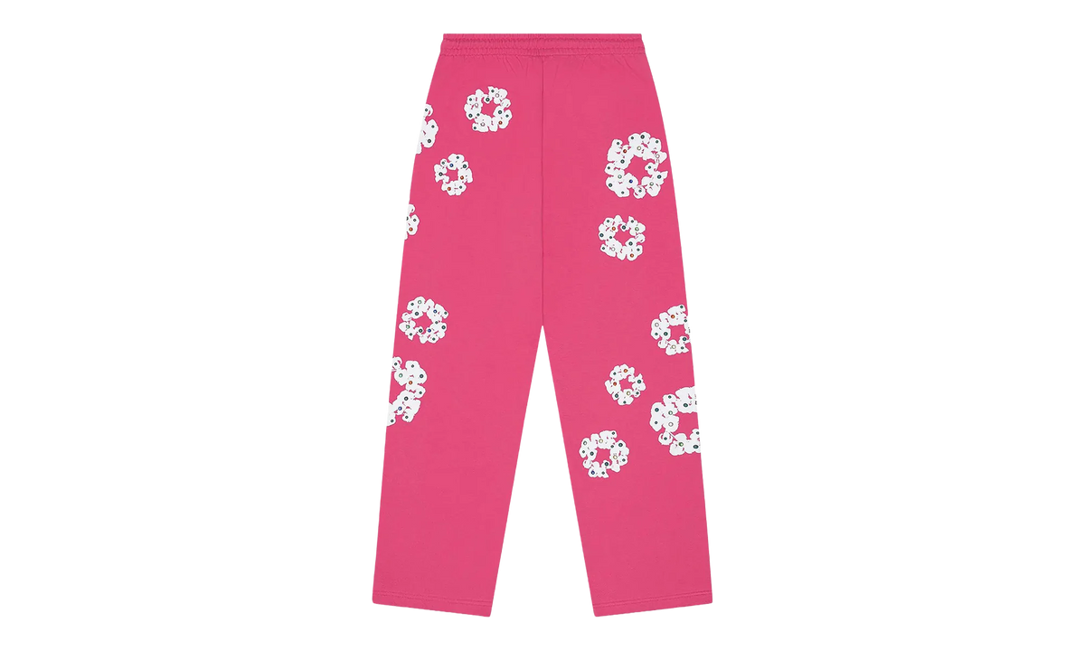 Rhinestone Cotton Wreath Sweatpants "Pink" DT515