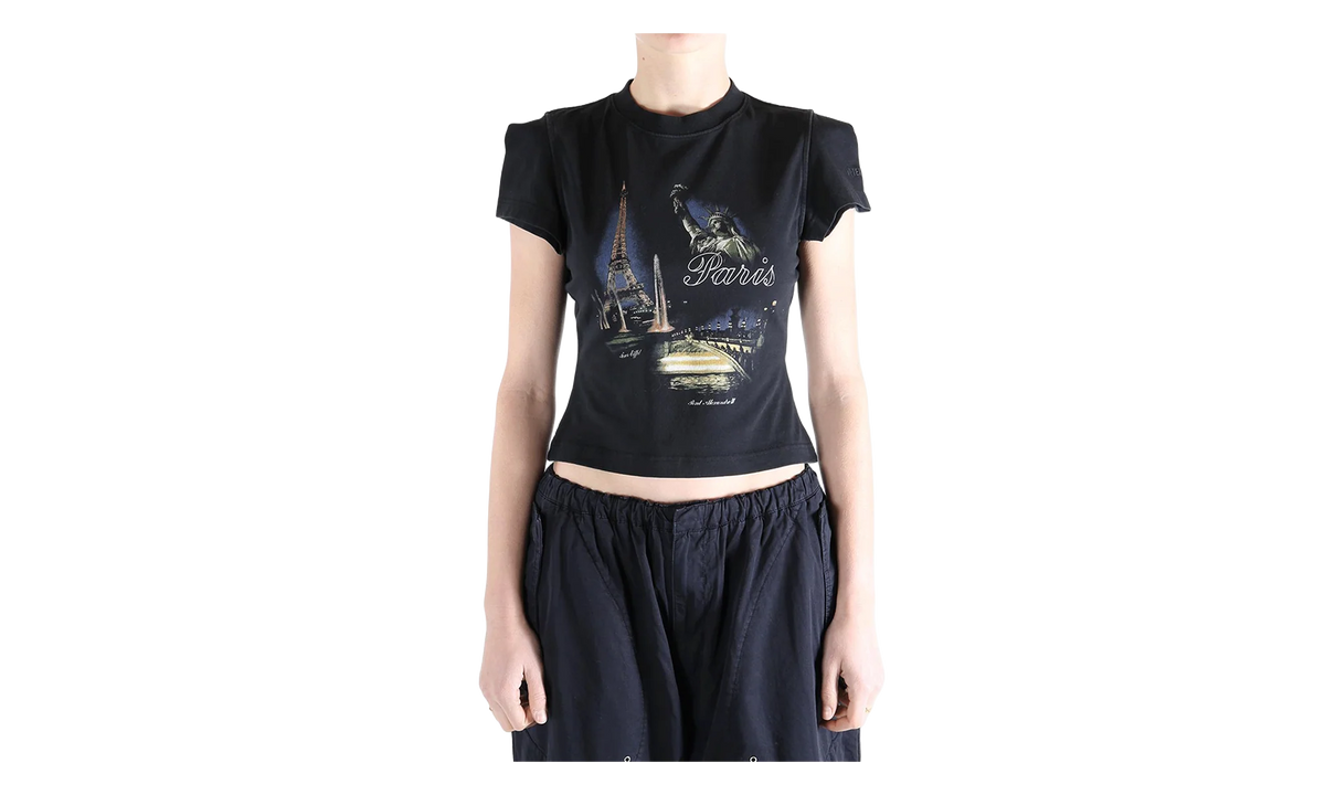 Paris Tourist Front Sleeve Baby T-Shirt WMNS "Black" WE76TR554B BLAC