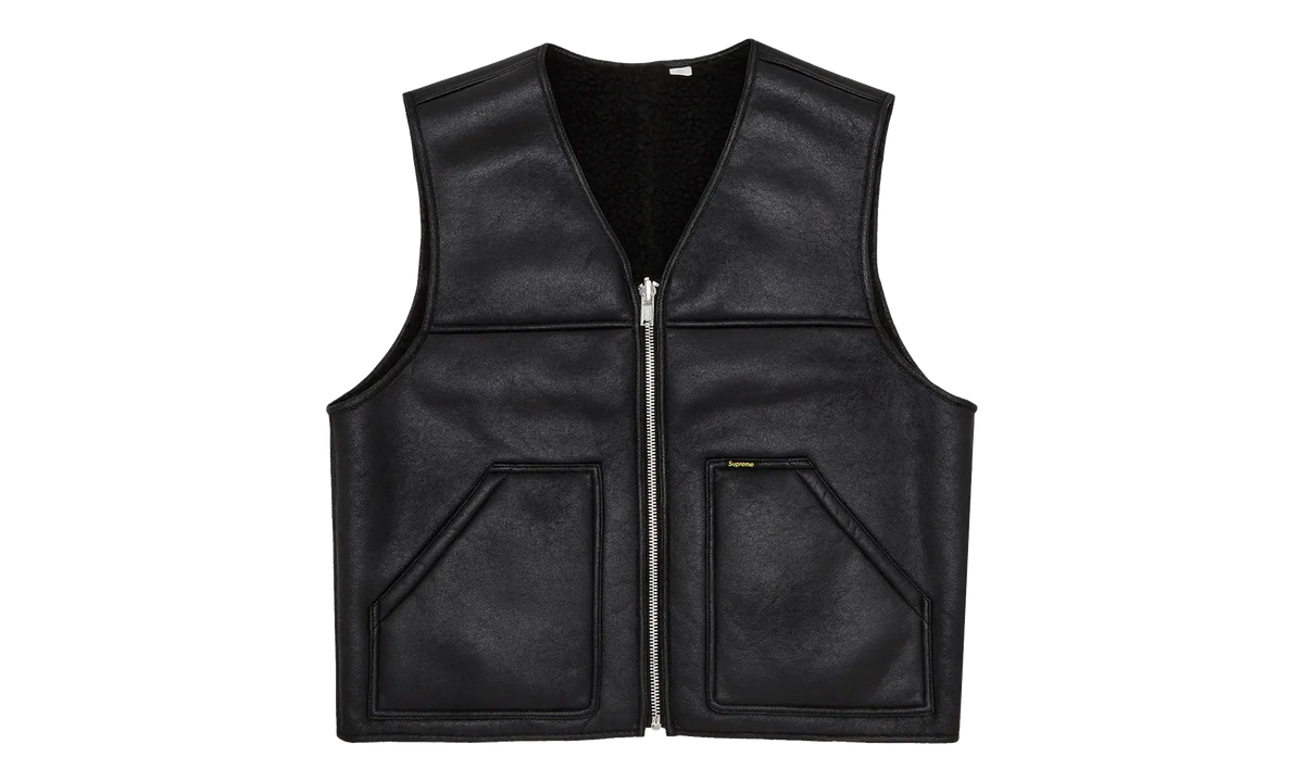 Reversible Faux Shearling Work Vest "FW24 - Black" SU27215