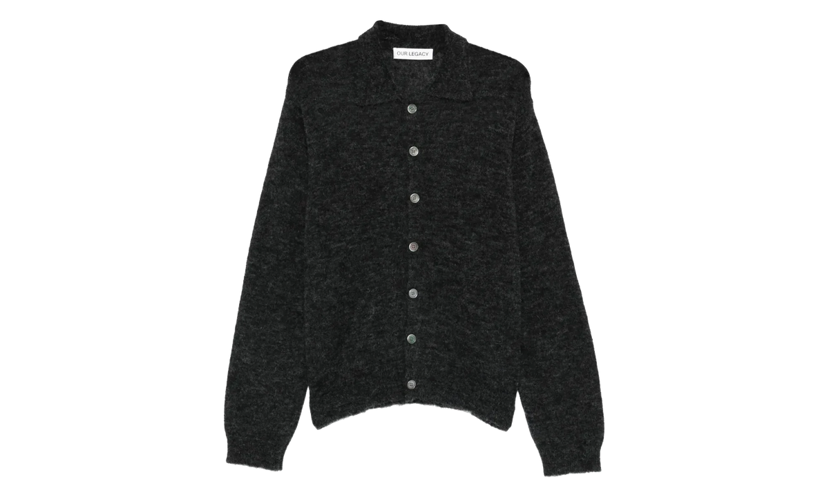 Evening Polo Shirt "Charcoal Melange Fuzzy Alpaca" M2263EC