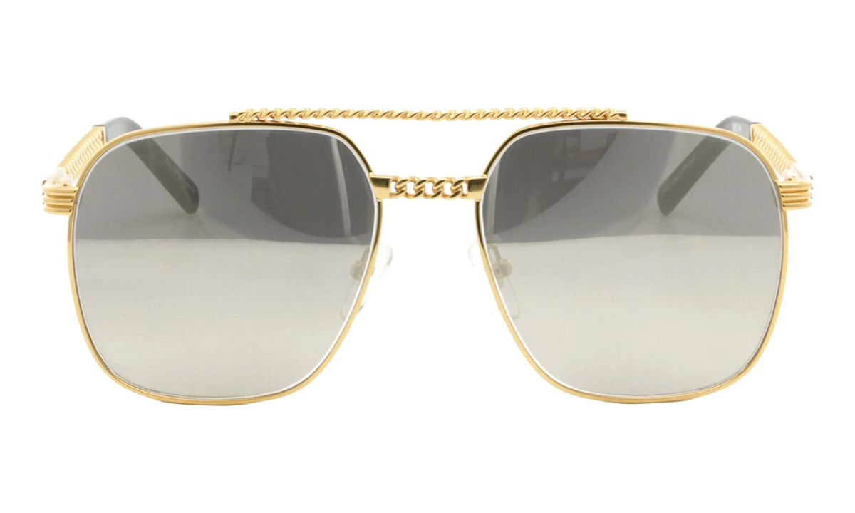 XL Cuban Link Edition 24KT "Yellow Gold / Dark Gray Gradient Mirror Flash Silver" CLXL2 0001 16D3