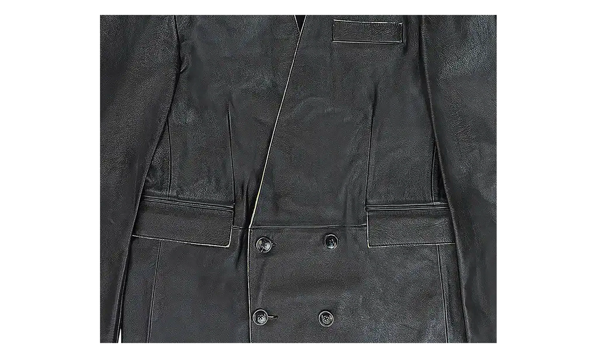 MARTINE ROSE LEATHER DOUBLE BREASTED LEATHER JACKET "BLACK" MRAW23521