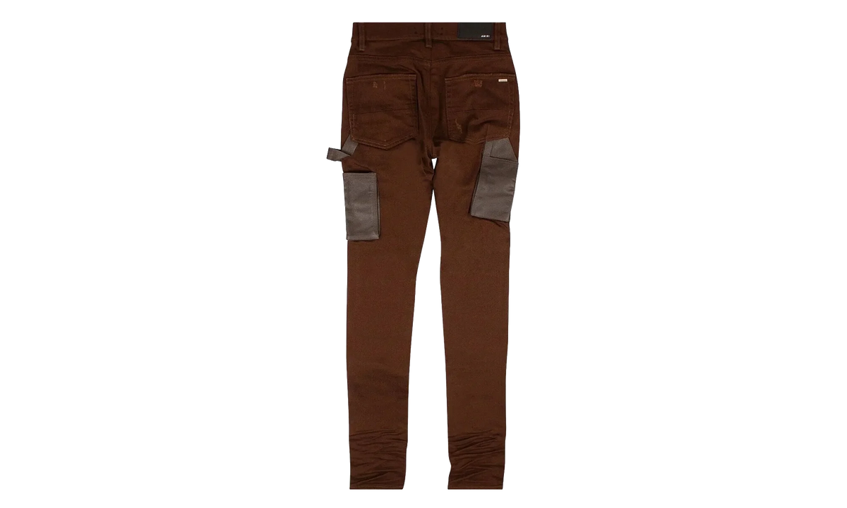 Denim Leather Workman Pants "Brown" MDS121 210