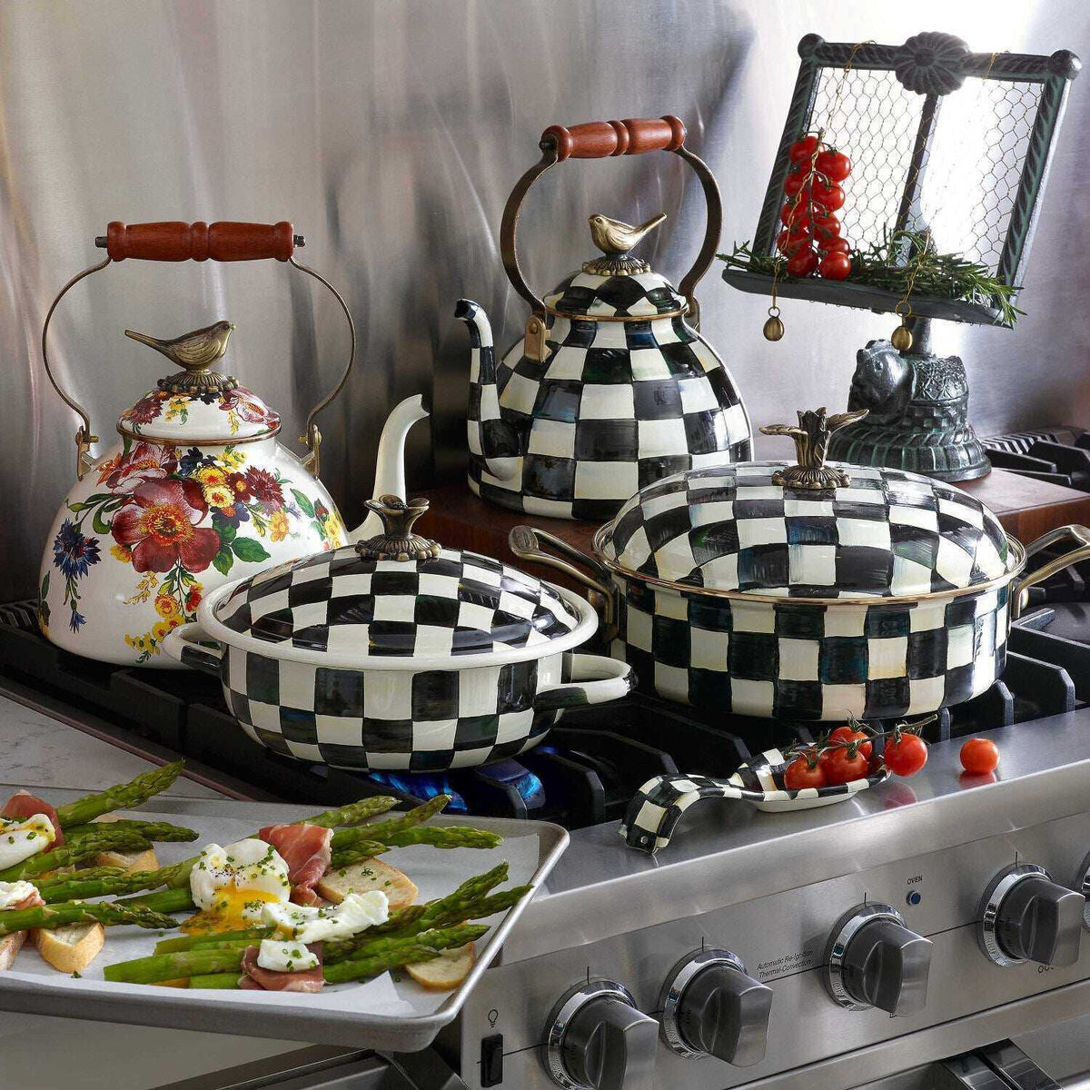 Flower Market 3 Qt. Tea Kettle with Bird
