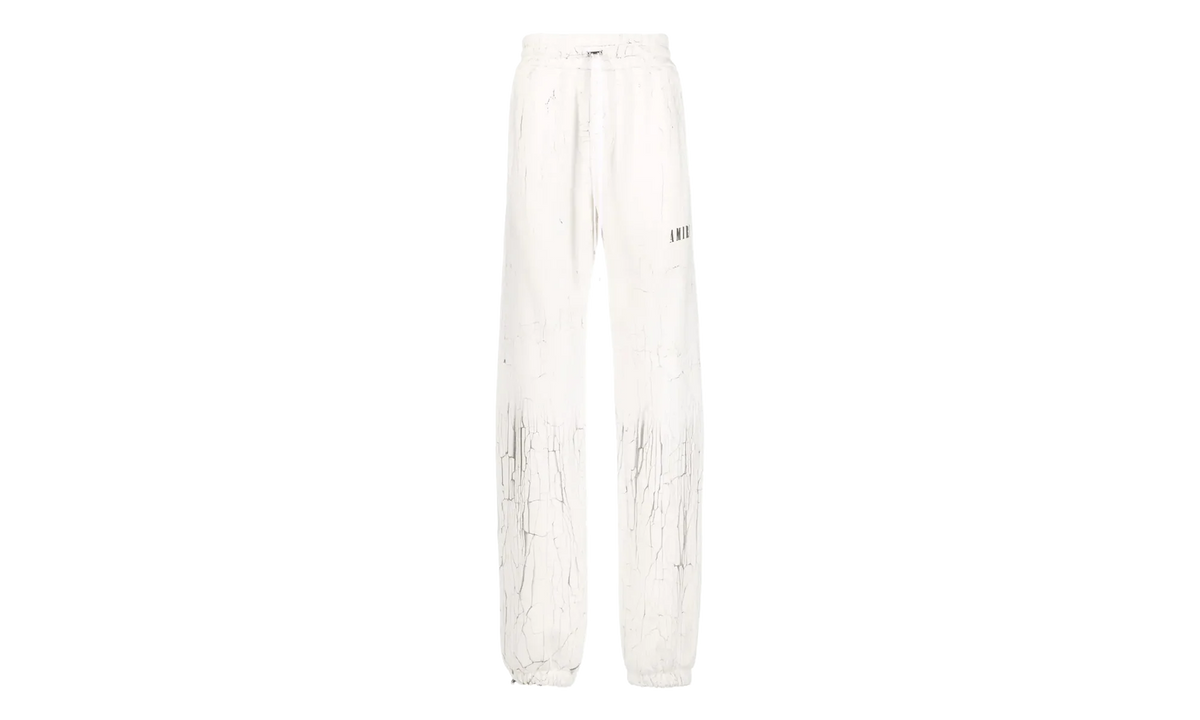 Cracked Dye Logo Sweatpants "White Black" PS23MJL026 100
