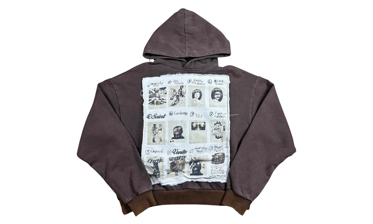 Patchwork Vain Pullover Hoodie "Brown" OSTG SAVAN NQ2R