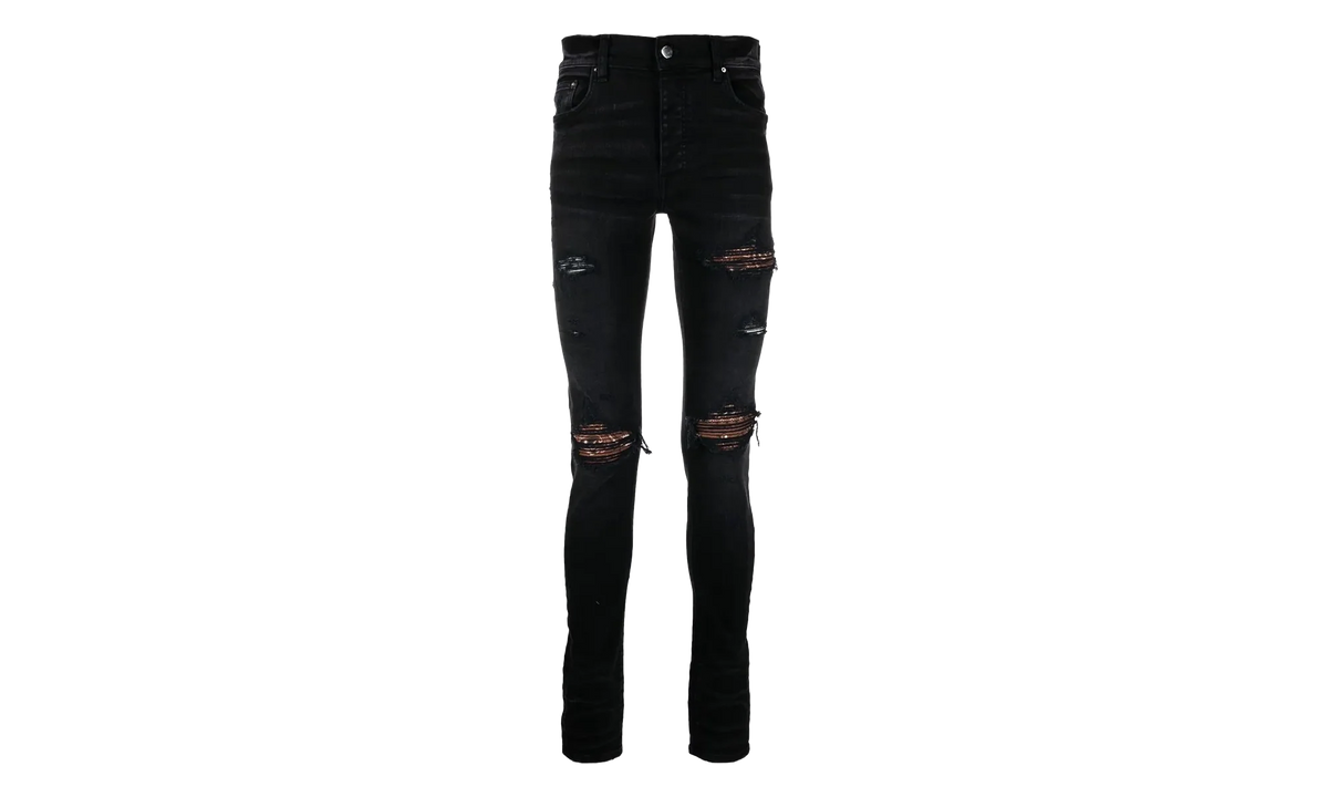 MX1 Brown Bandana Patch Jeans "Aged Black" SS22MDS002 023