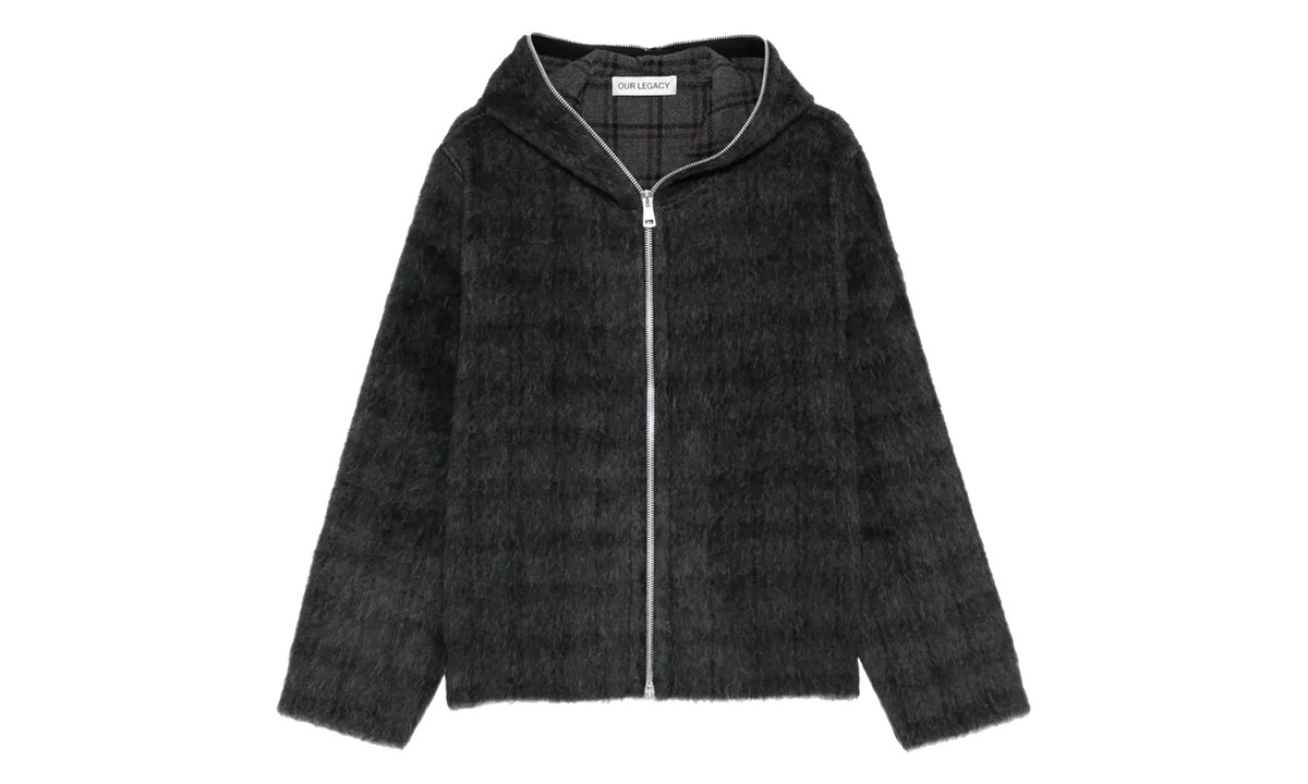 Full Zip Hoodie "Fuzzed Plum Check" M2266FF