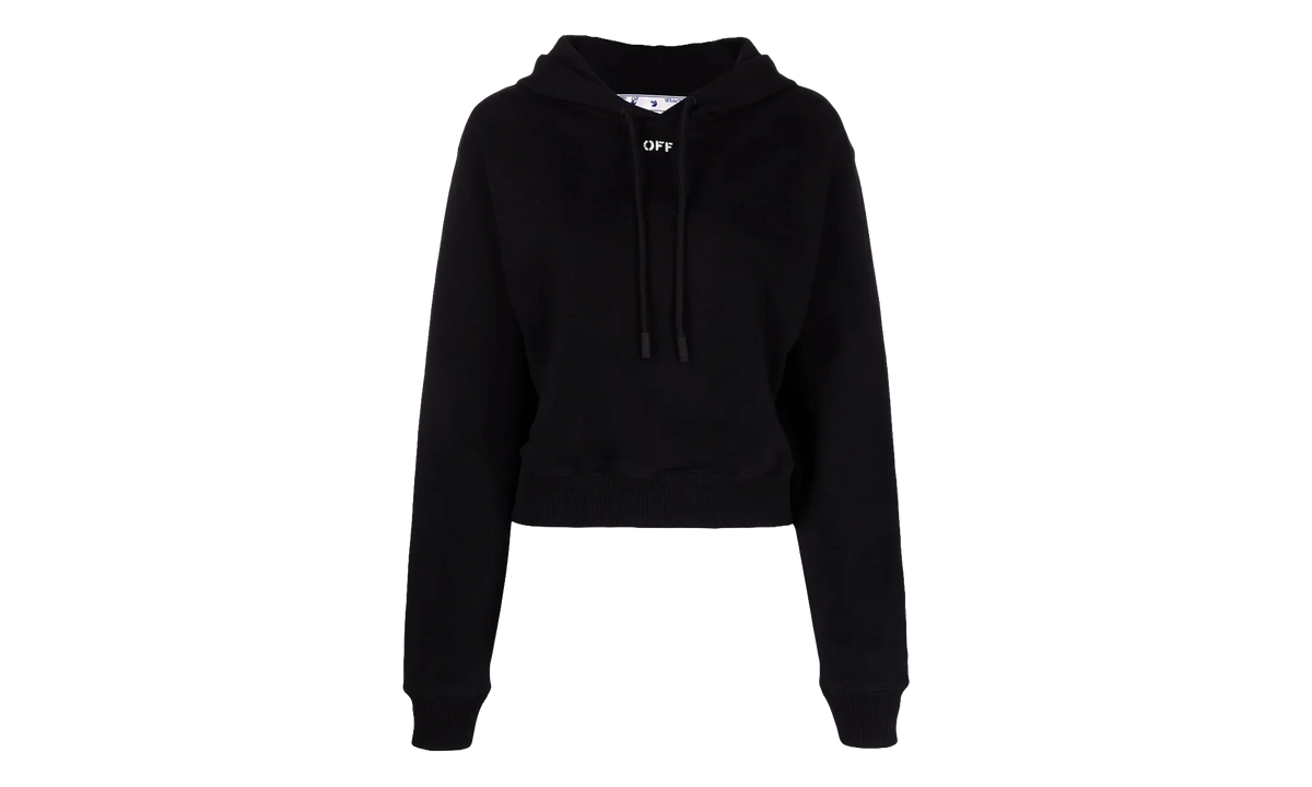 Off Stamp Cropped Hoodie WMNS "Black" OWBB016C99JER0011001