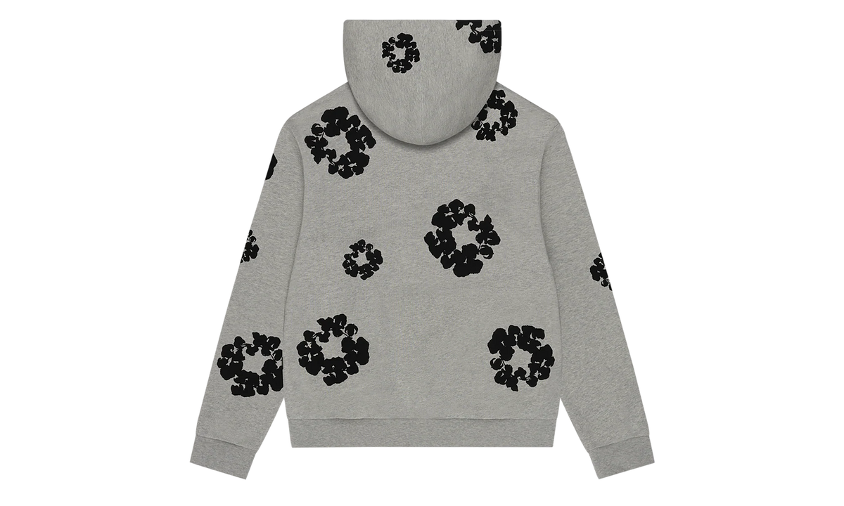 Black Cotton Wreath Hoodie "Grey" DT352