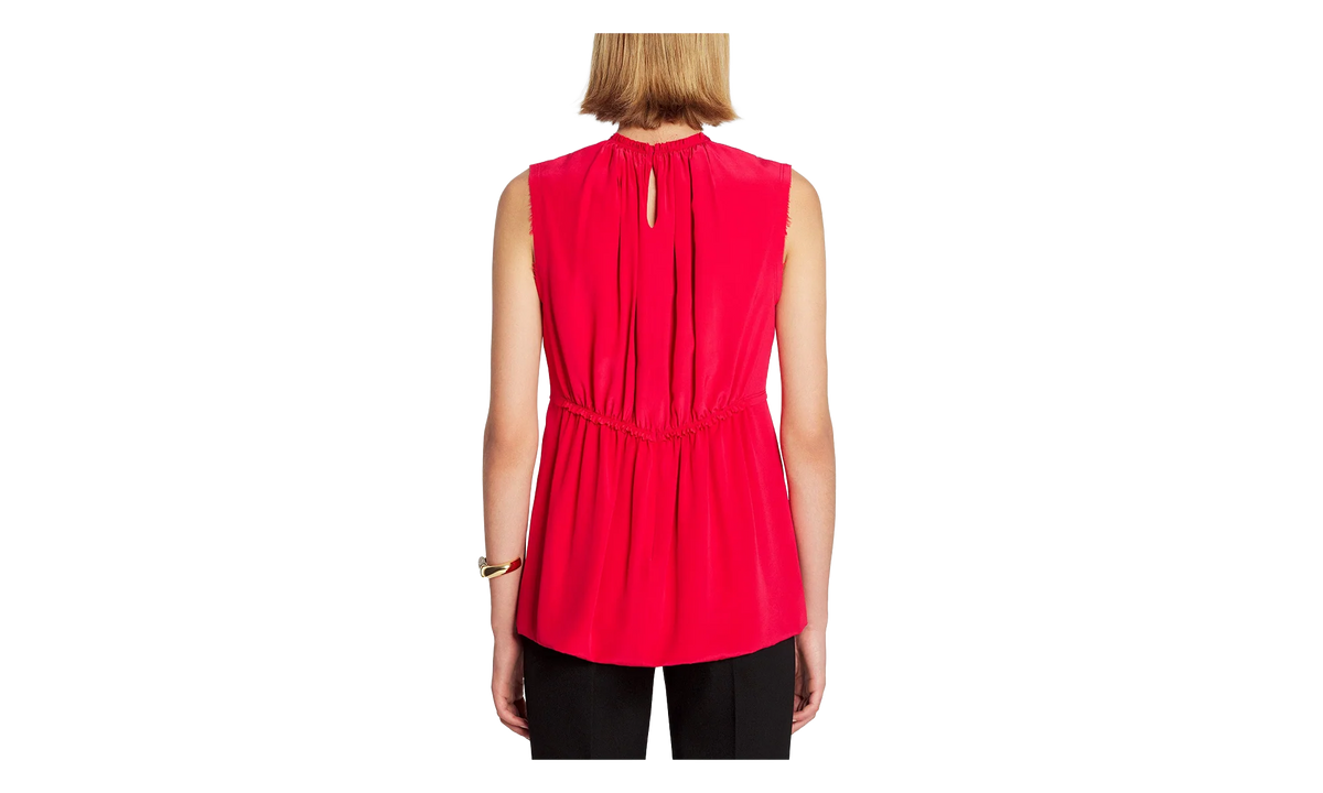 SILK SLEEVELESS WAISTED TOP "Red" RW TO0016 5735 A23 594