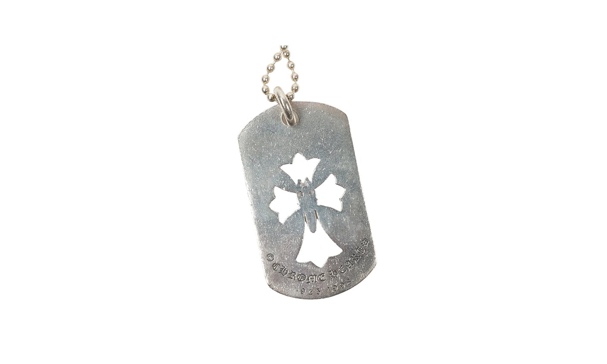 Dagger Dog Tag Pendant & Ball Chain "Silver" CHRM0664
