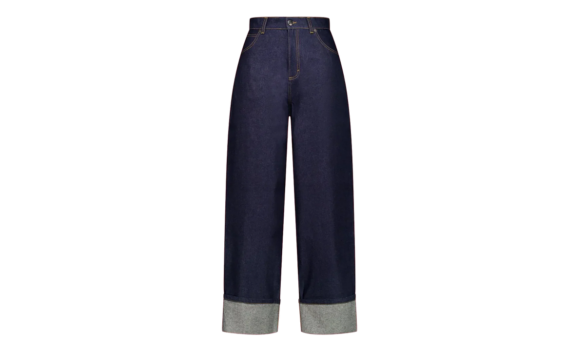 Navy Knitted Pocket Loose Fit Jeans "Blue" 52040201