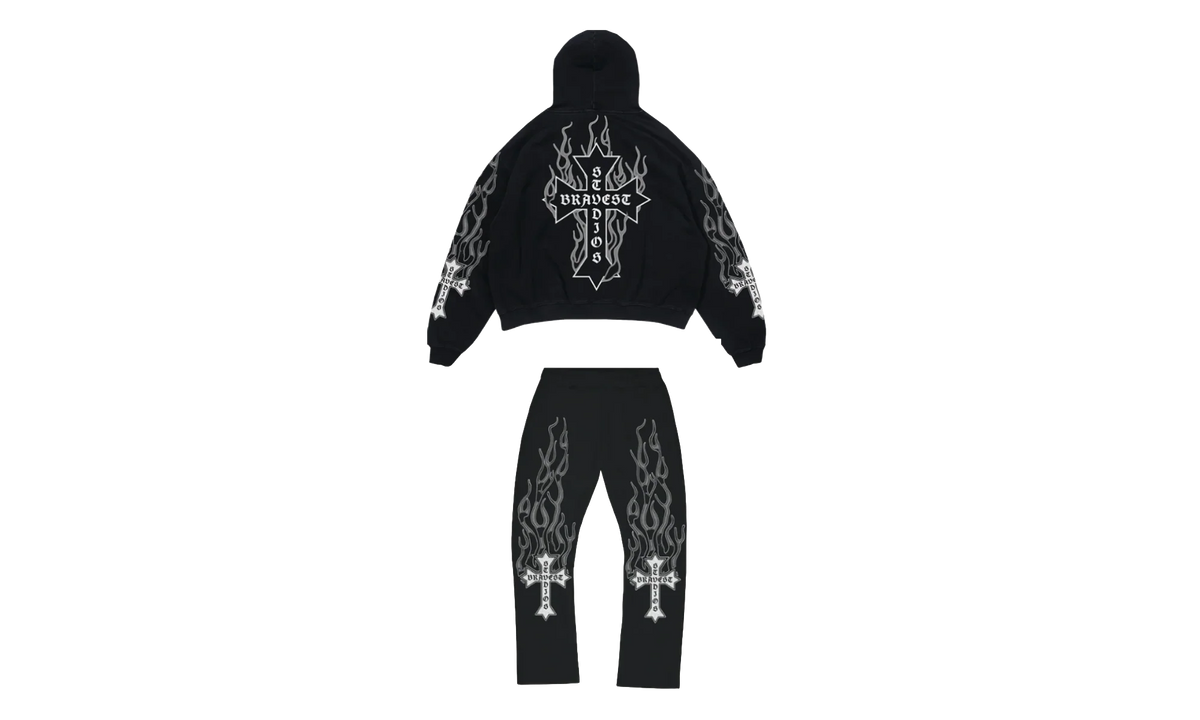 Flames Sweatsuit "Grey" BS111