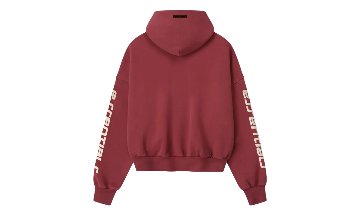 Cropped Relaxed Pullover Hoodie "Crimson" 192HO256901F