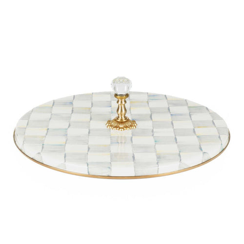 Sterling Check Enamel Cheese Course - Serveware
